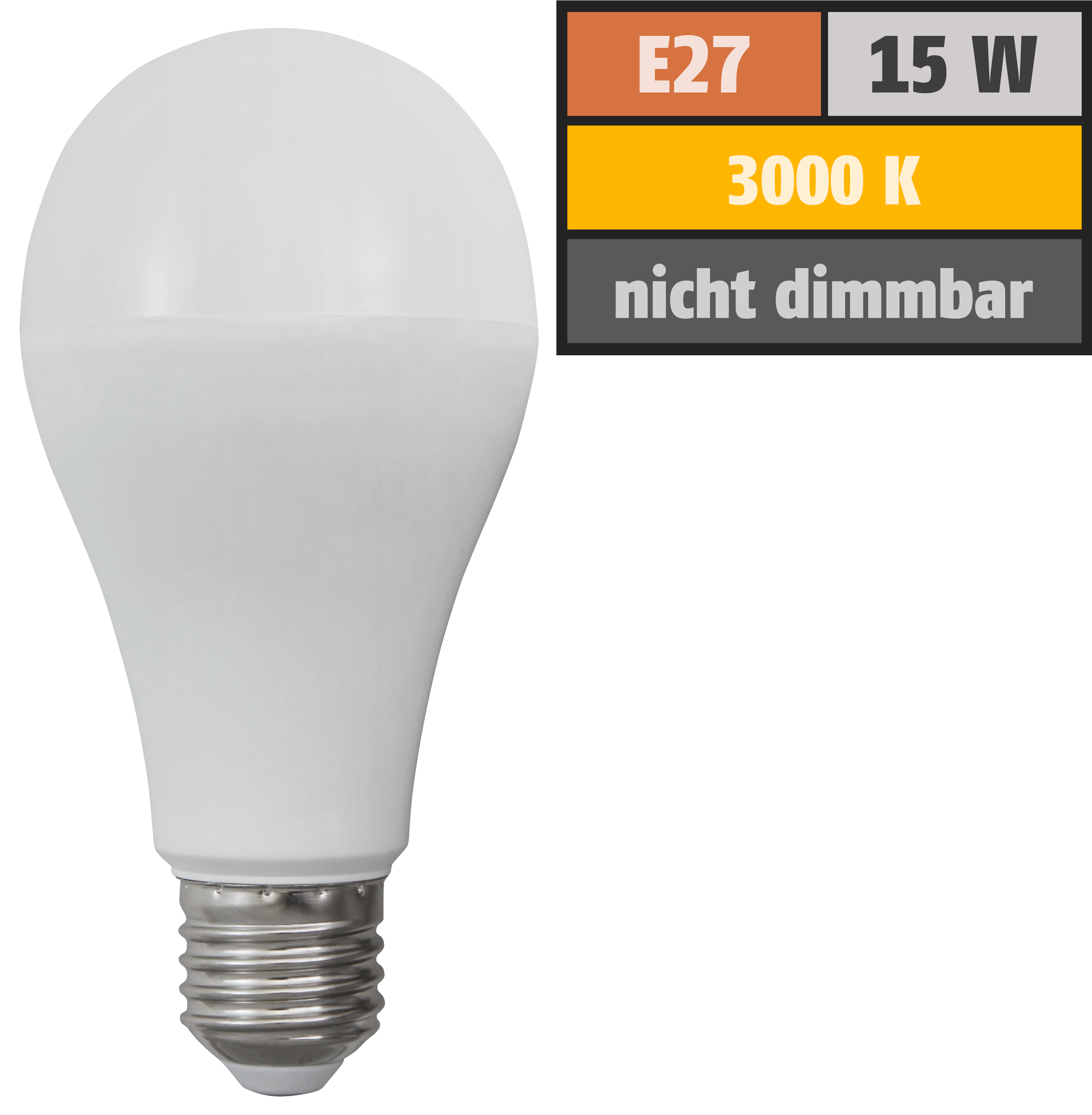 LED Glühlampe McShine ''SuperBright'' E27, 15W, 2500lm, 270°, 3000K, warmweiß