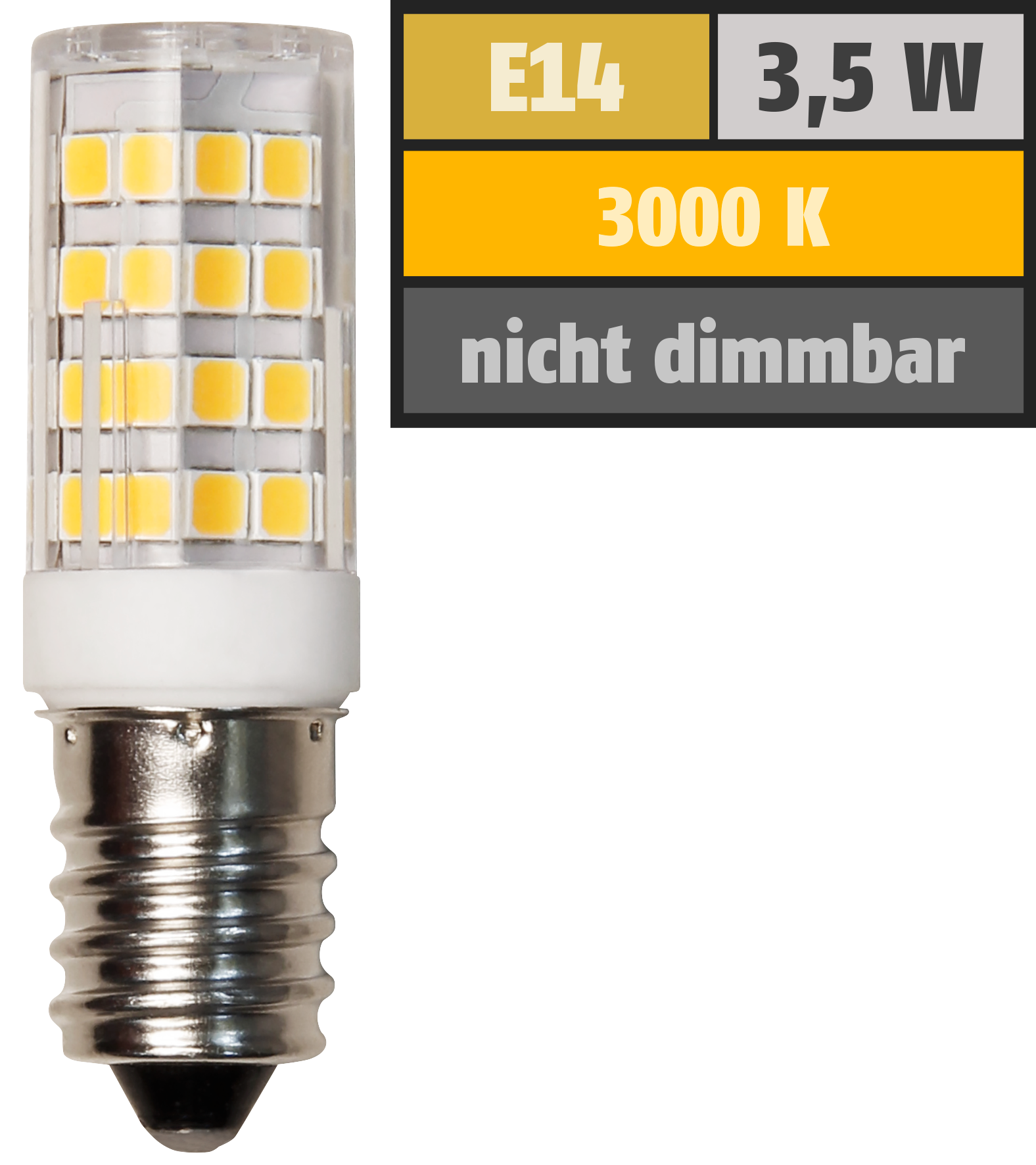 LED-Kolbenlampe McShine, E14, 3,5W, 400lm, 3000K, warmweiß