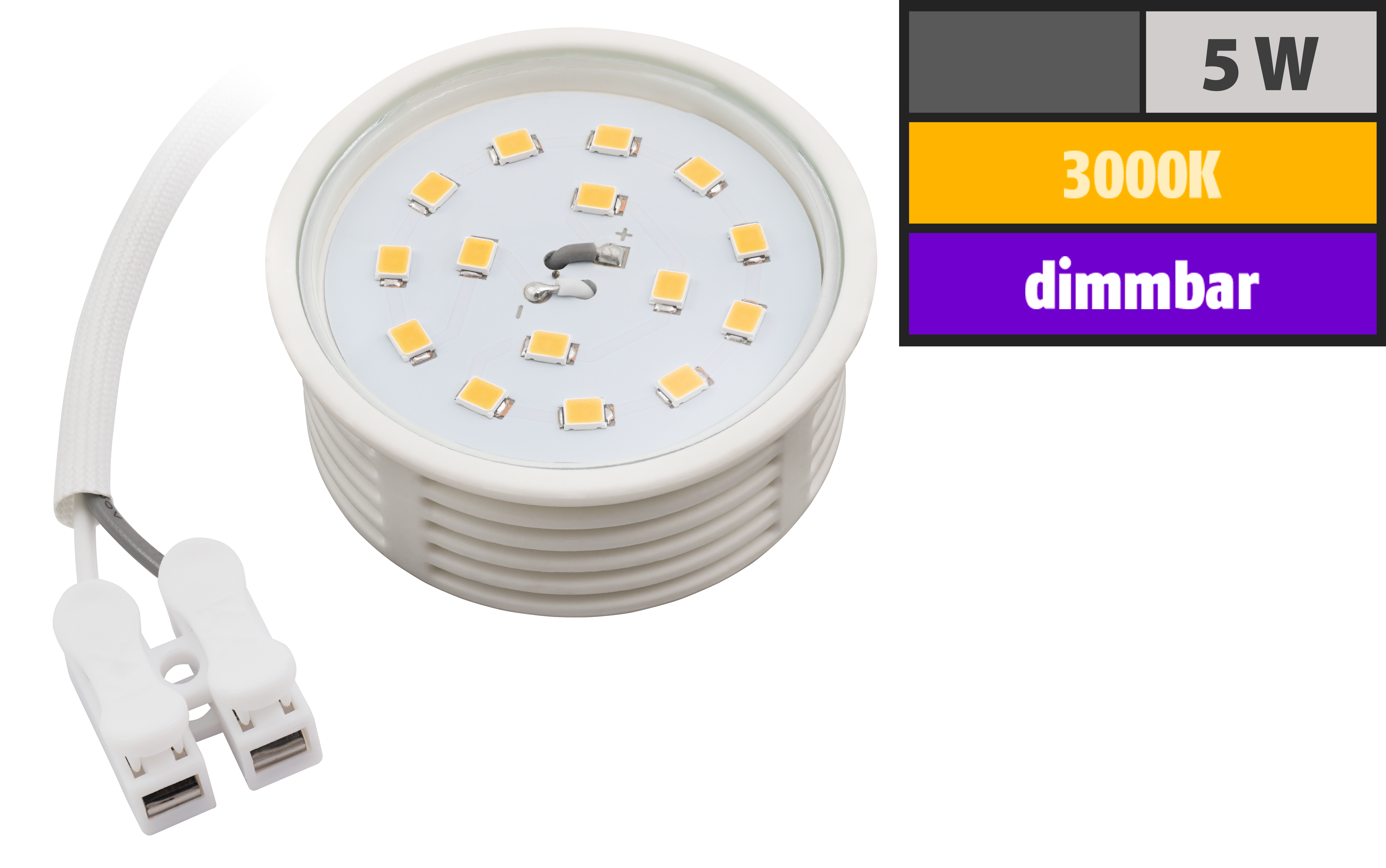LED-Modul McShine, 5W, 400 Lumen, 230V, 50x23mm, warmweiß, 3000K, dimmbar