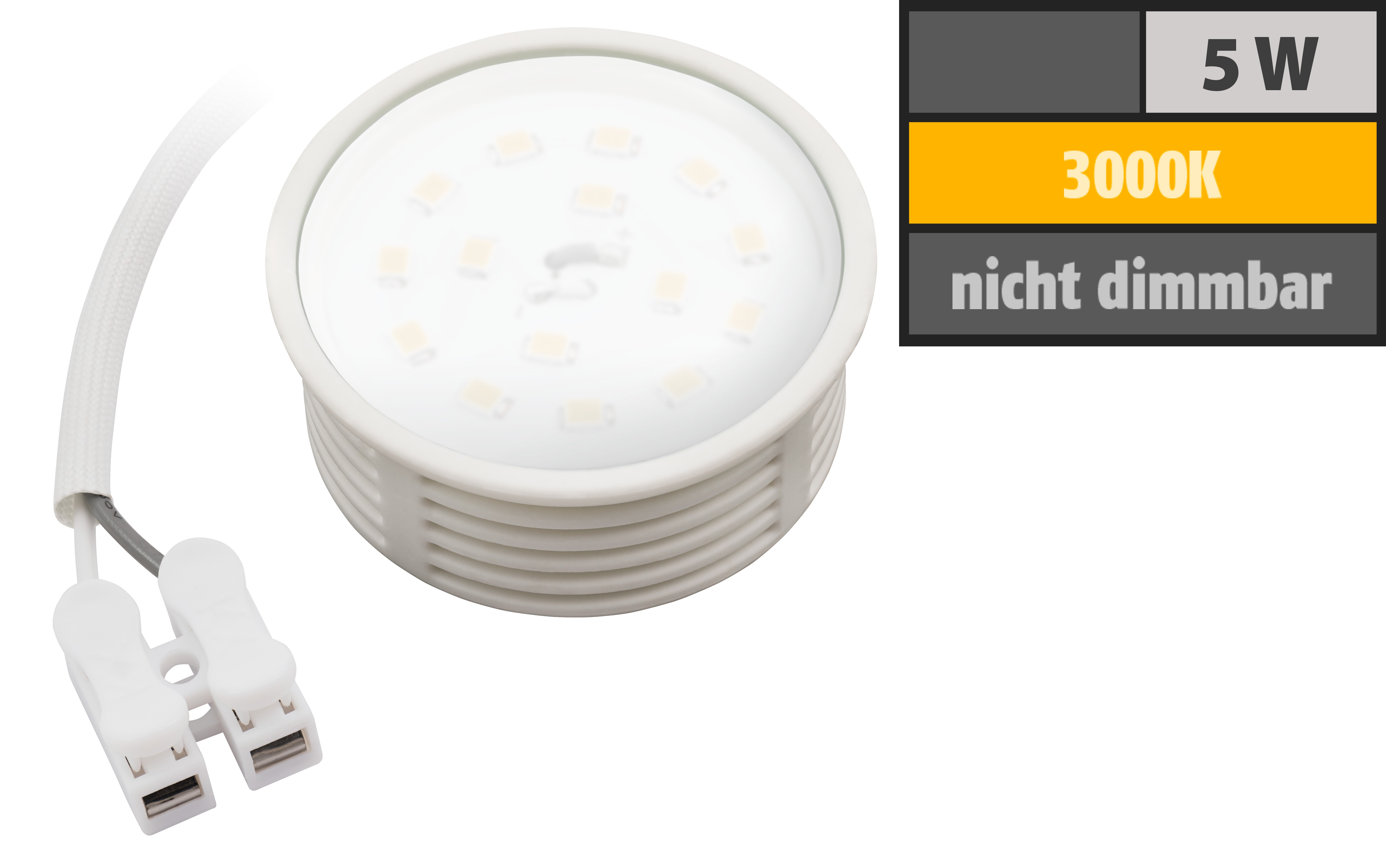 LED-Modul McShine, 5W, 400 Lumen, 230V, 50x23mm, warmweiß, 3000K, Milchglas
