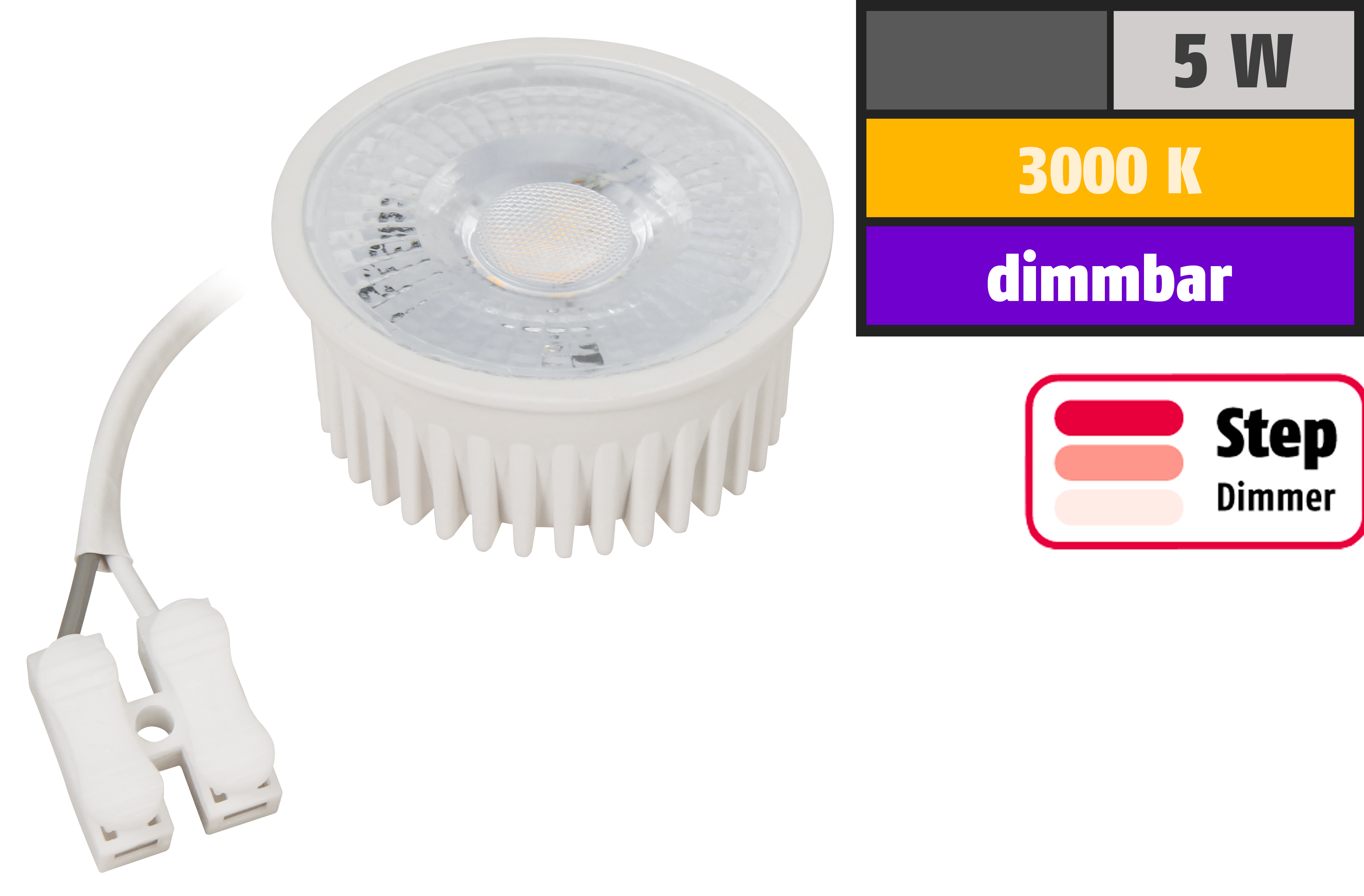 LED-Modul McShine ''MCOB'' 5W, 400Lm, 230V, 50x25mm, warmweiß, 3000K, 10er-Pack