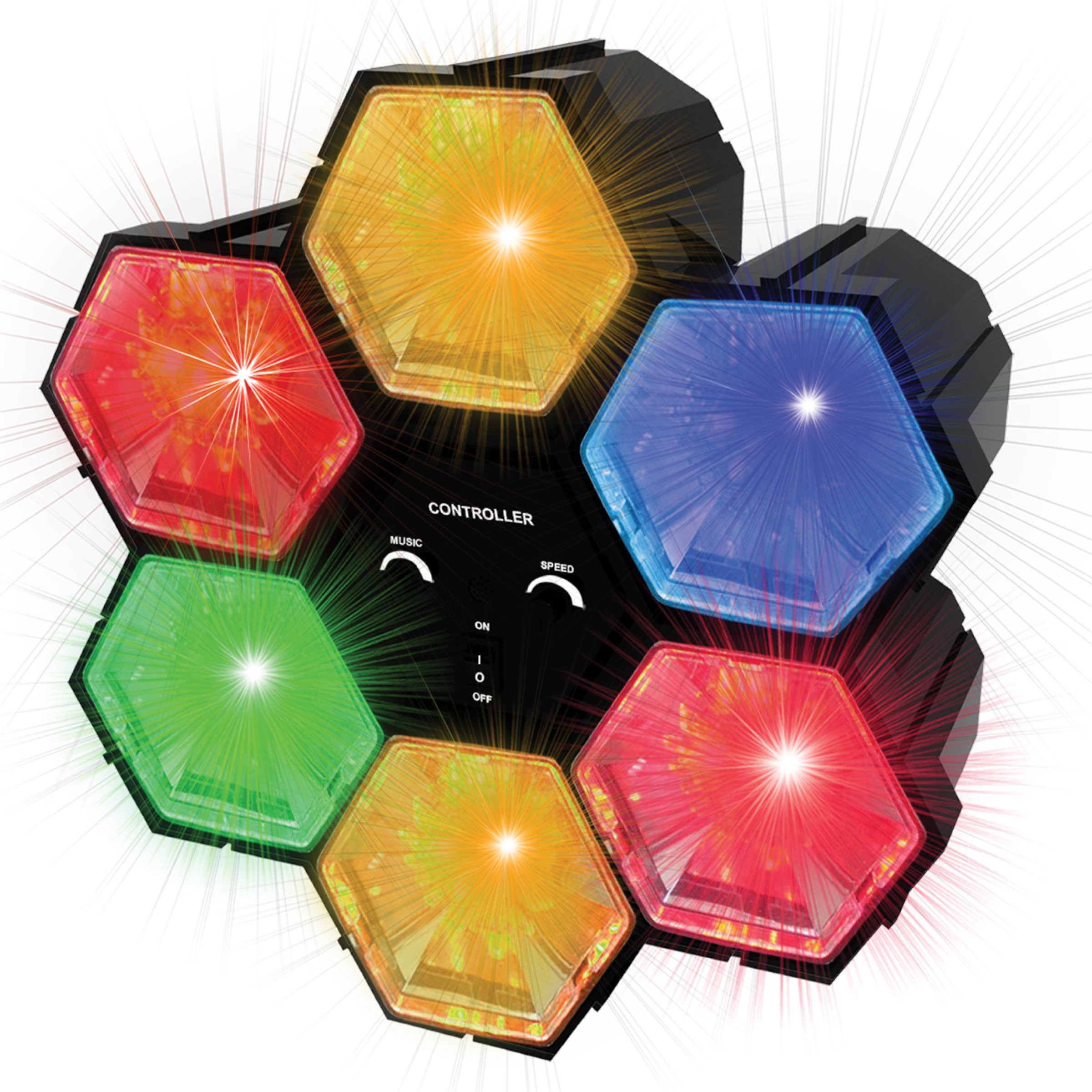 LED Party-Lichtorgel, 1,8m Kabel, Geräuschempfindlich, 4,5V, 90lm, Schwarz