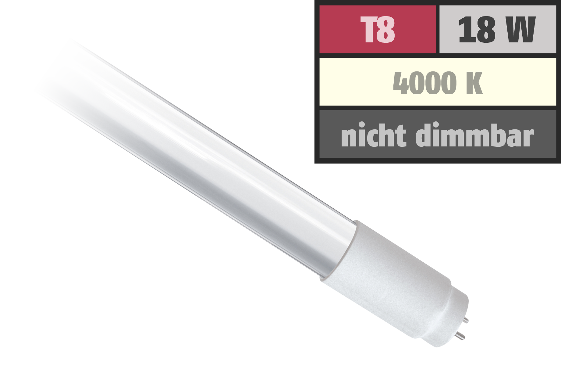 LED-Röhre, T8, G13, 18W, 1.700 lm, 150°, 120cm, neutralweiß