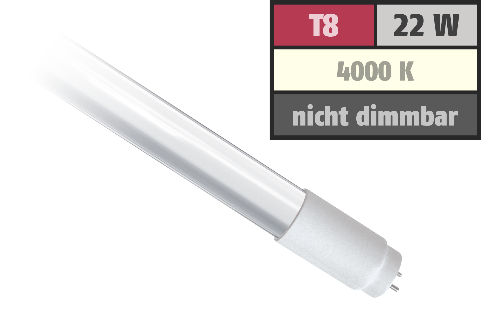 LED-Röhre, T8, G13, 22W, 2.000 lm, 150°, 150cm, neutralweiß