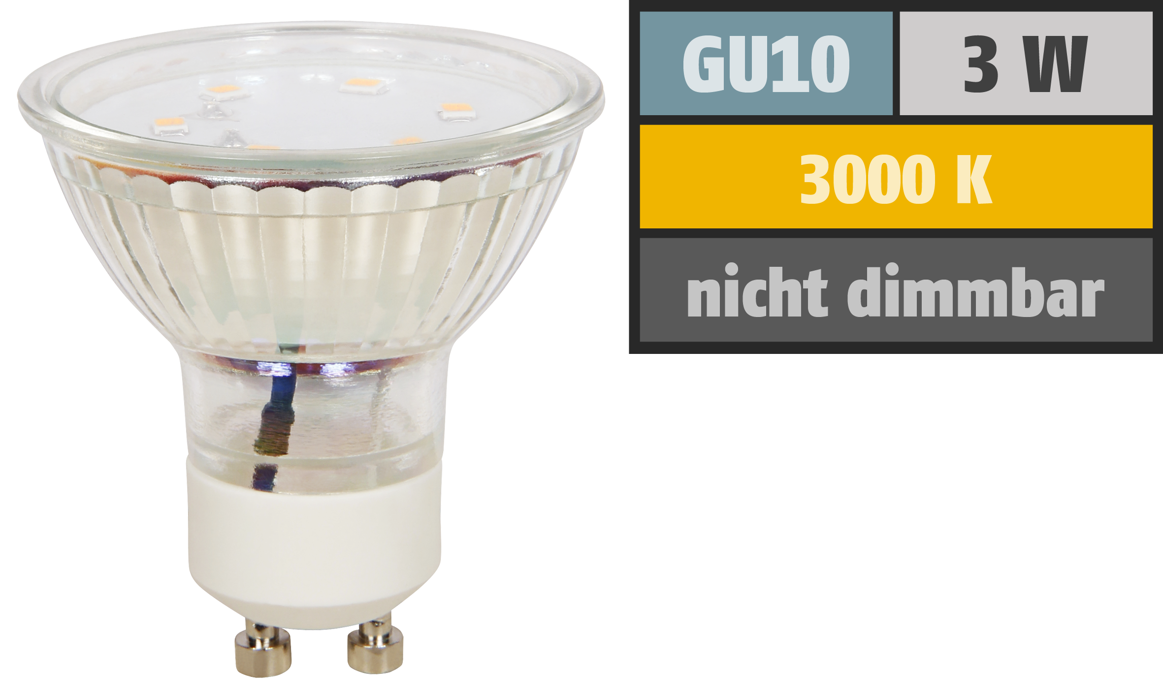 LED-Strahler McShine ''ET10'', GU10, 3W, 300 lm, warmweiß