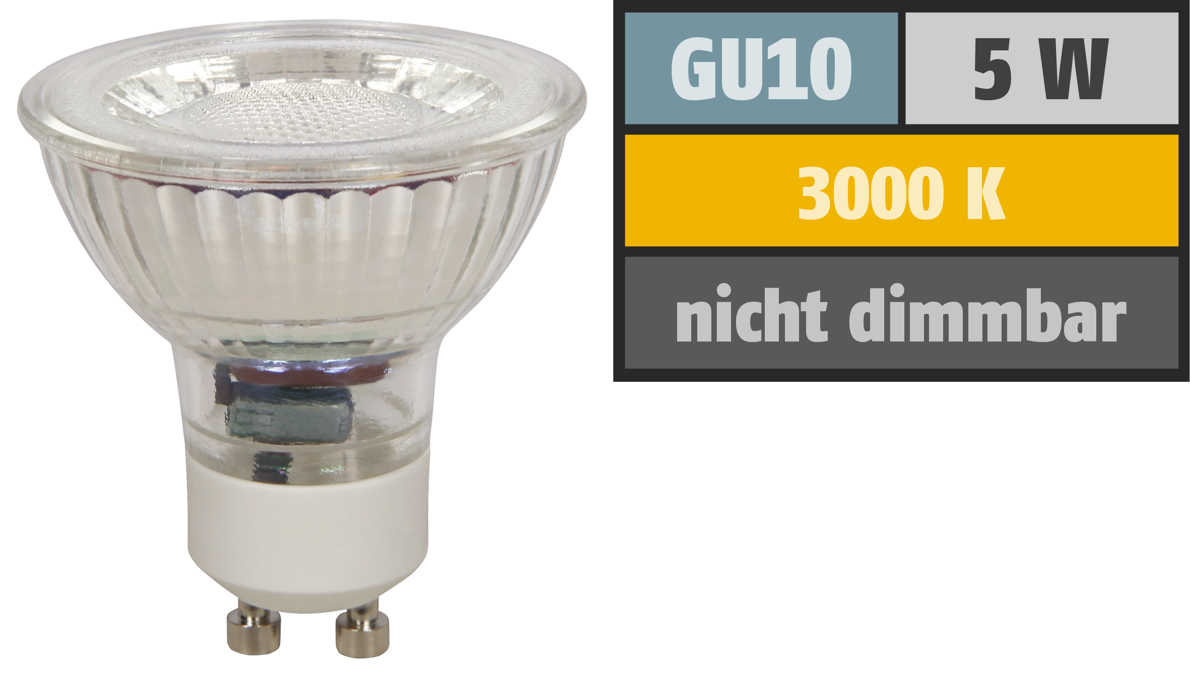 LED-Strahler McShine ''MCOB'' GU10, 5W, 400 lm, warmweiß