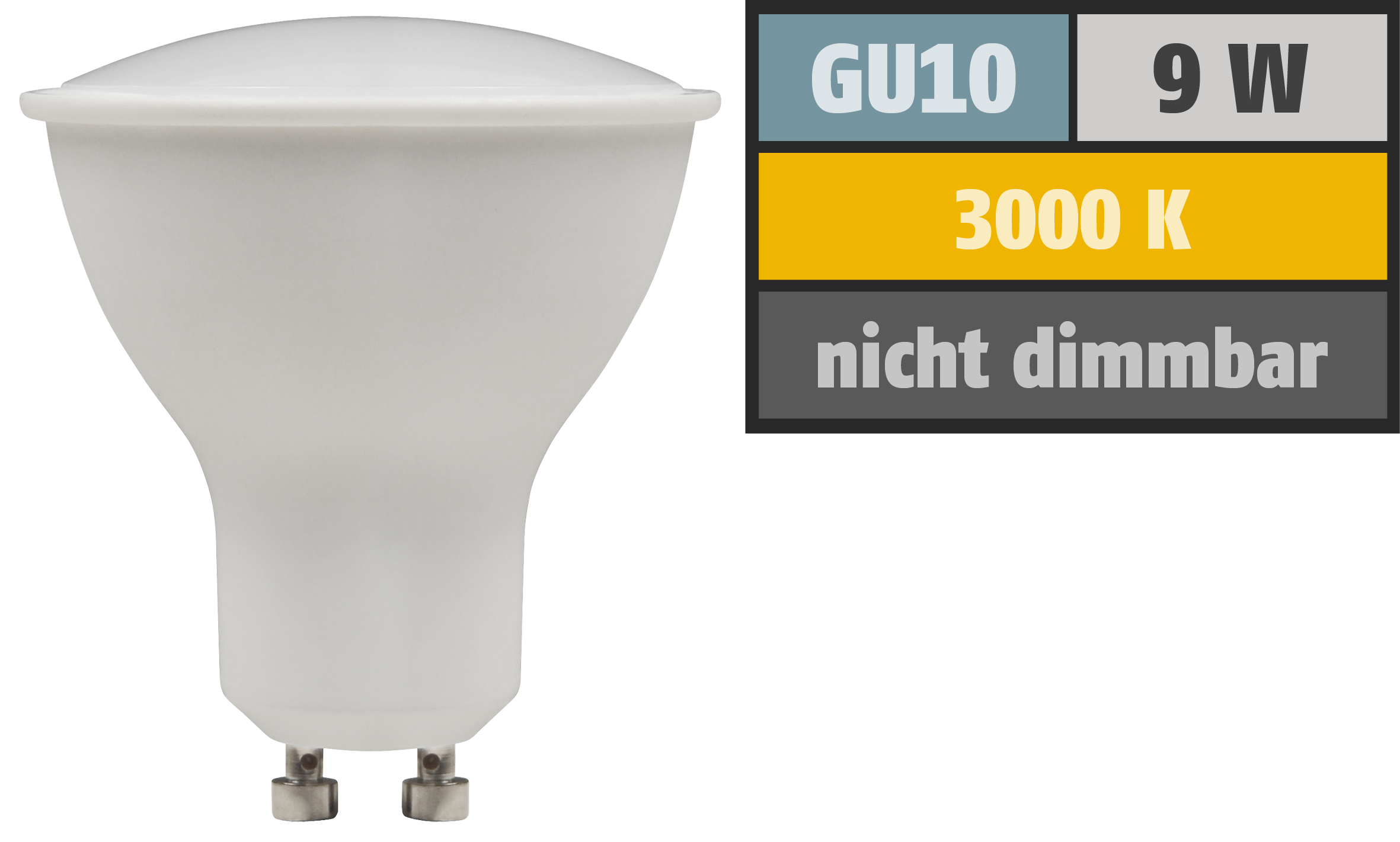 LED-Strahler McShine ''PV-90'' GU10, 9W, 900lm, 120°, 3000K, warmweiß