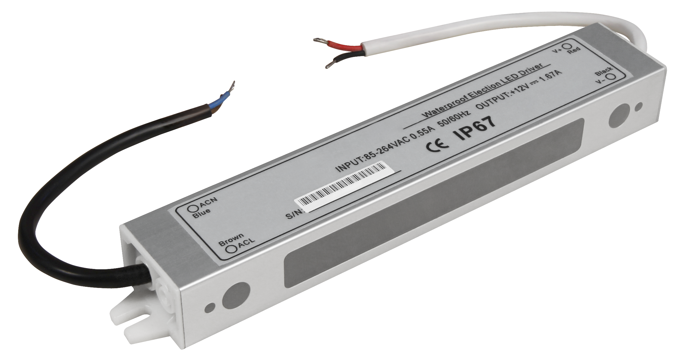 LED-Trafo McShine, elektronisch, IP67, 1-20W, Ein 85~264V, Aus 12V, wasserfest