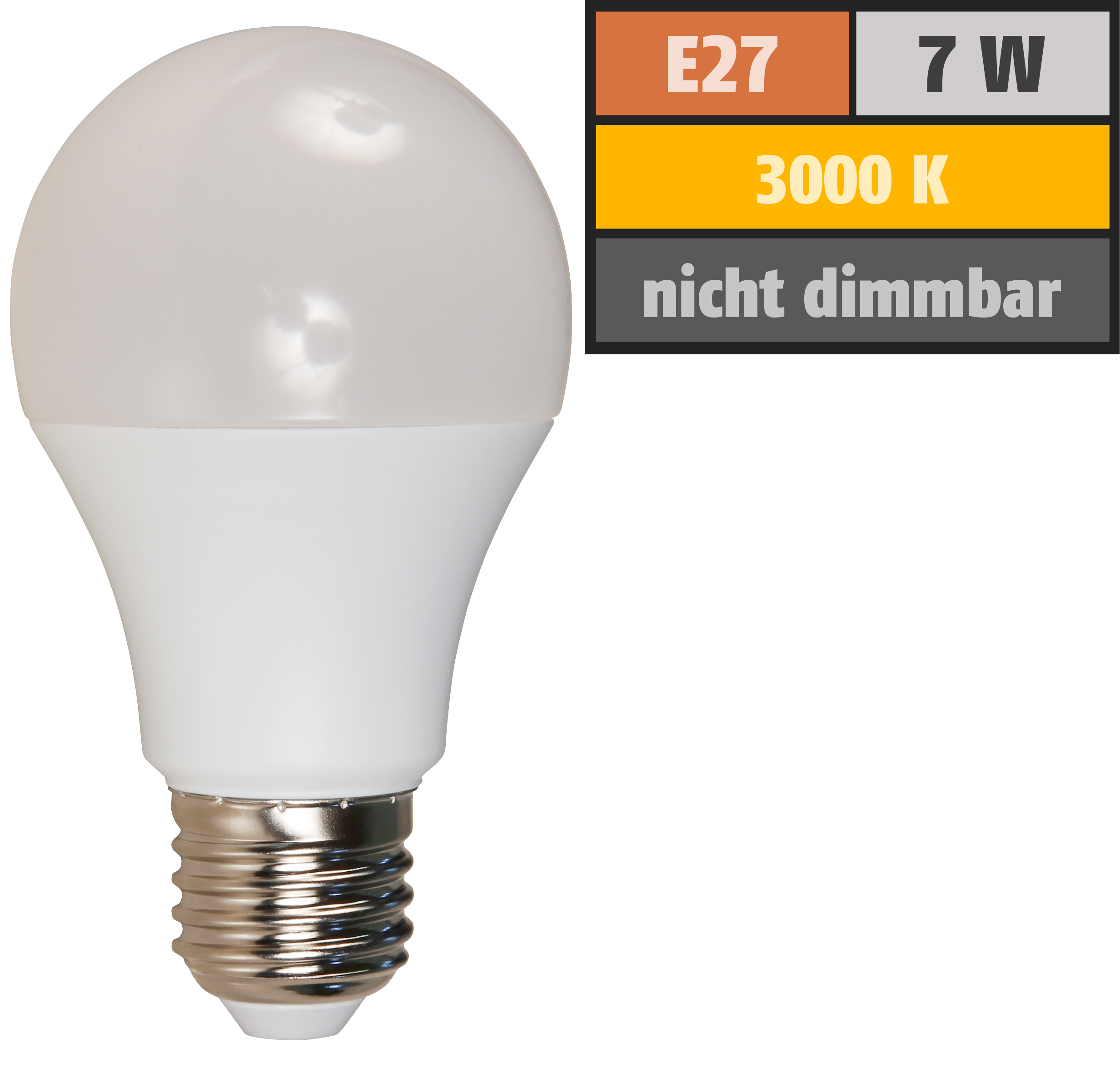 LED-Glühlampe McShine ''Brill95'' E27, 7W, 600lm, 240°, warmweiß, Ra >95, 60x109mm