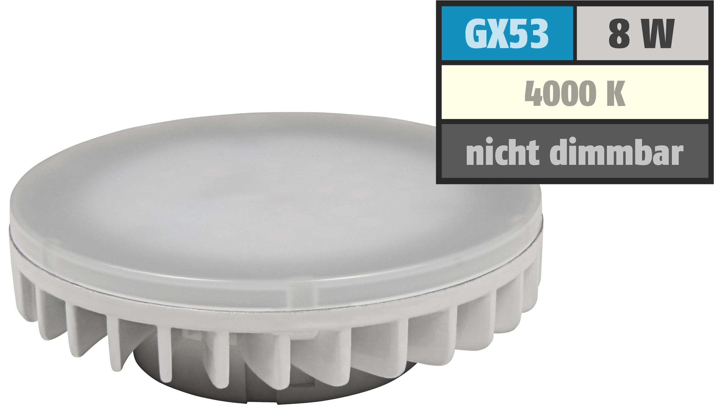 LED-Strahler McShine ''LS-853'', GX53, 8W, 800lm, Ø75x25mm, 120°, neutralweiß
