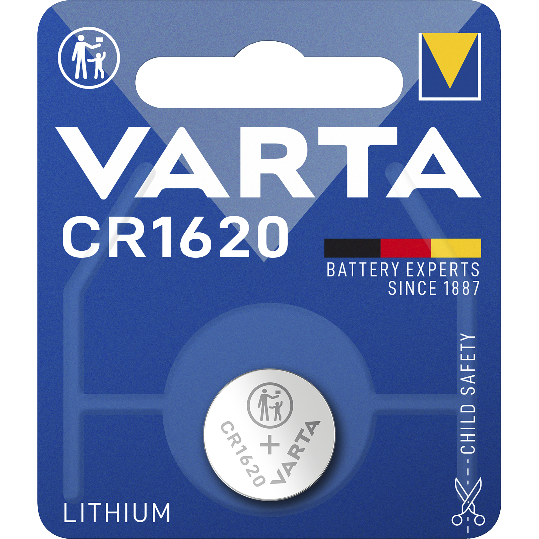 Lithium-Knopfzelle ''Electronics'' VARTA, CR1620, 70mAh, 3V, 1er-Blister