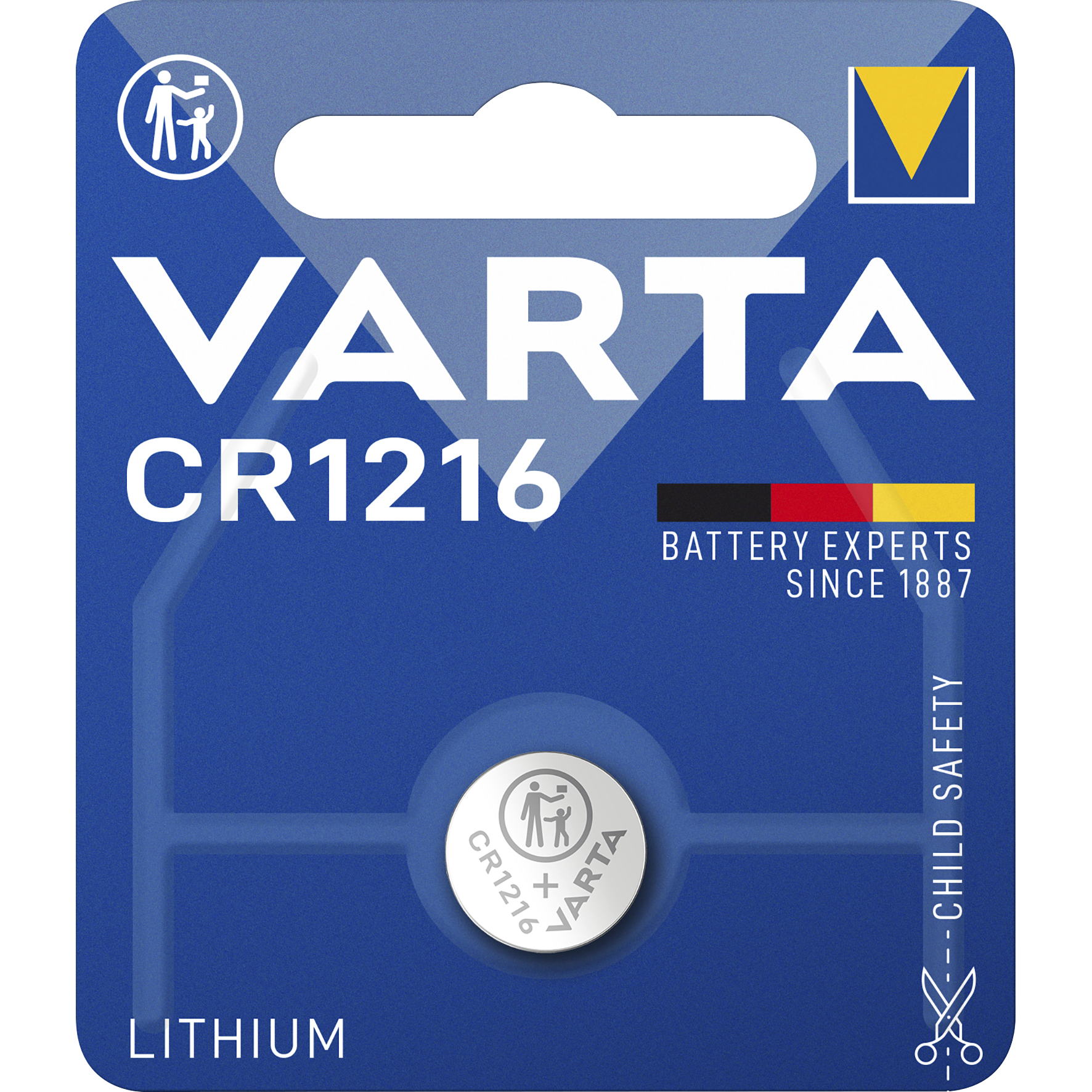Lithium-Knopfzelle VARTA ''Electronics'', CR 1216, 25mAh, 3V, 1er-Blister