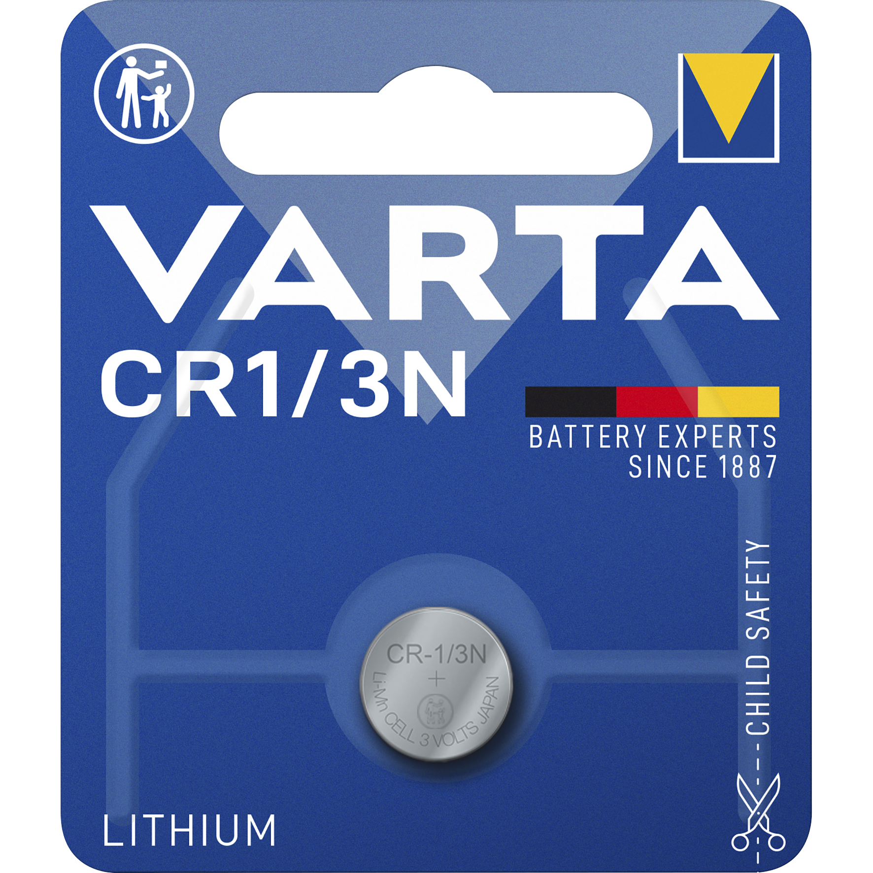 Lithium-Knopfzelle VARTA ''Photo'', CR1/3n, CR11108, 170mAh, 3V, 1er-Blister
