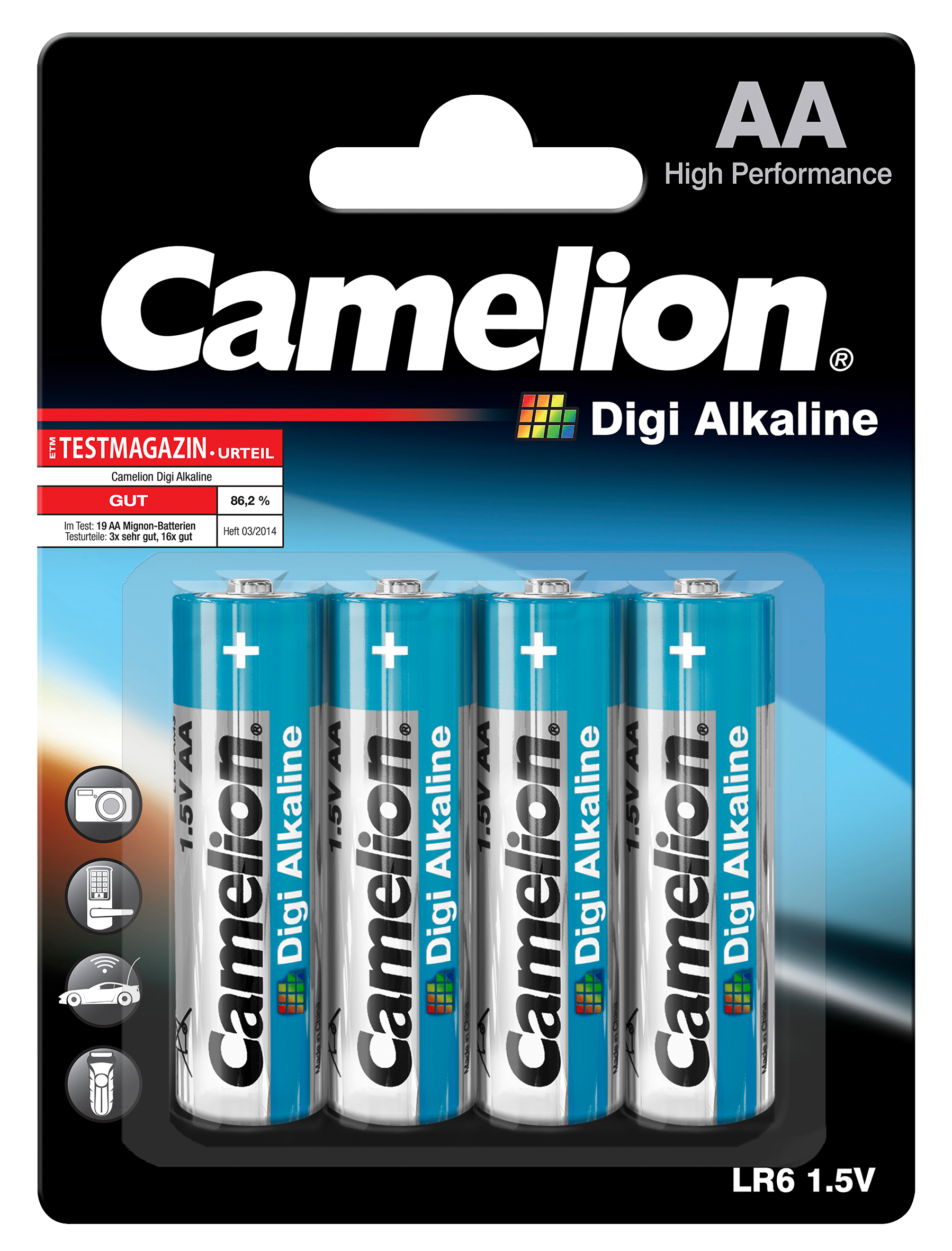 Micro-Batterie CAMELION ''Digi Alkaline'' 1,5 V, Typ AAA/LR03, 4er Blister