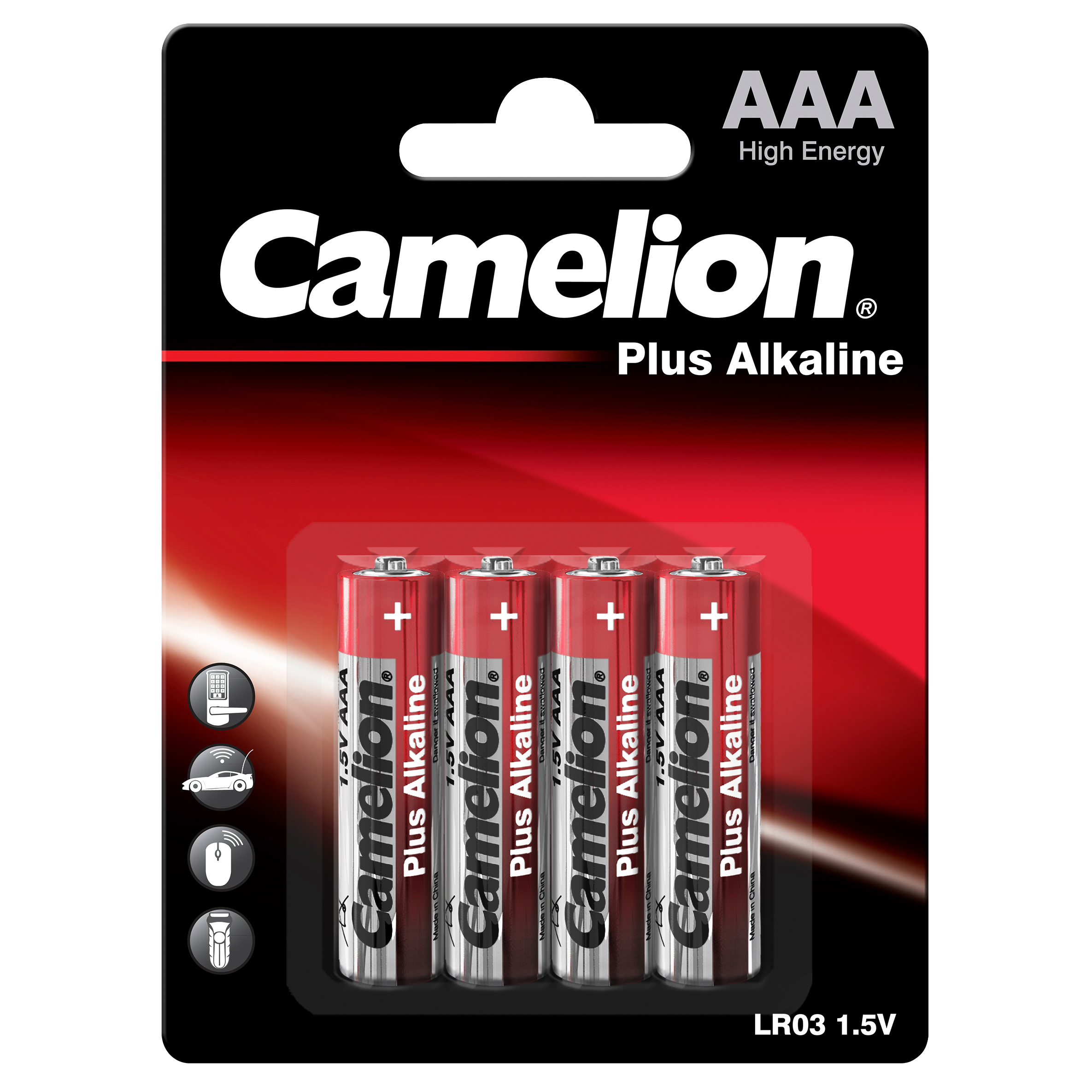 Micro-Batterie CAMELION Plus Alkaline 1,5 V, Typ AAA/LR03, 4er-Blister