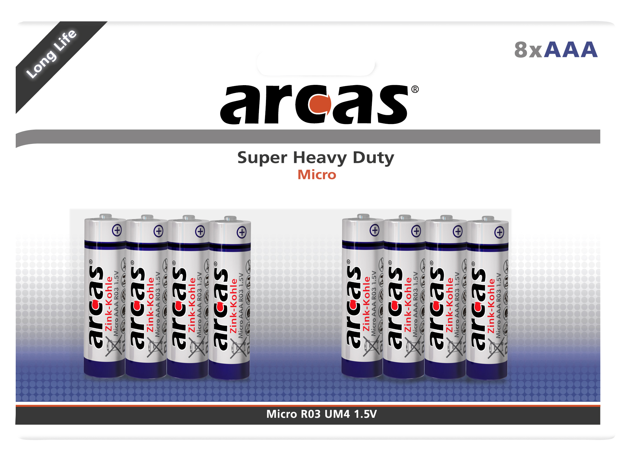 Micro-Batterie Super Heavy Duty 1,5V, Typ AAA/R03, 8er-Pack
