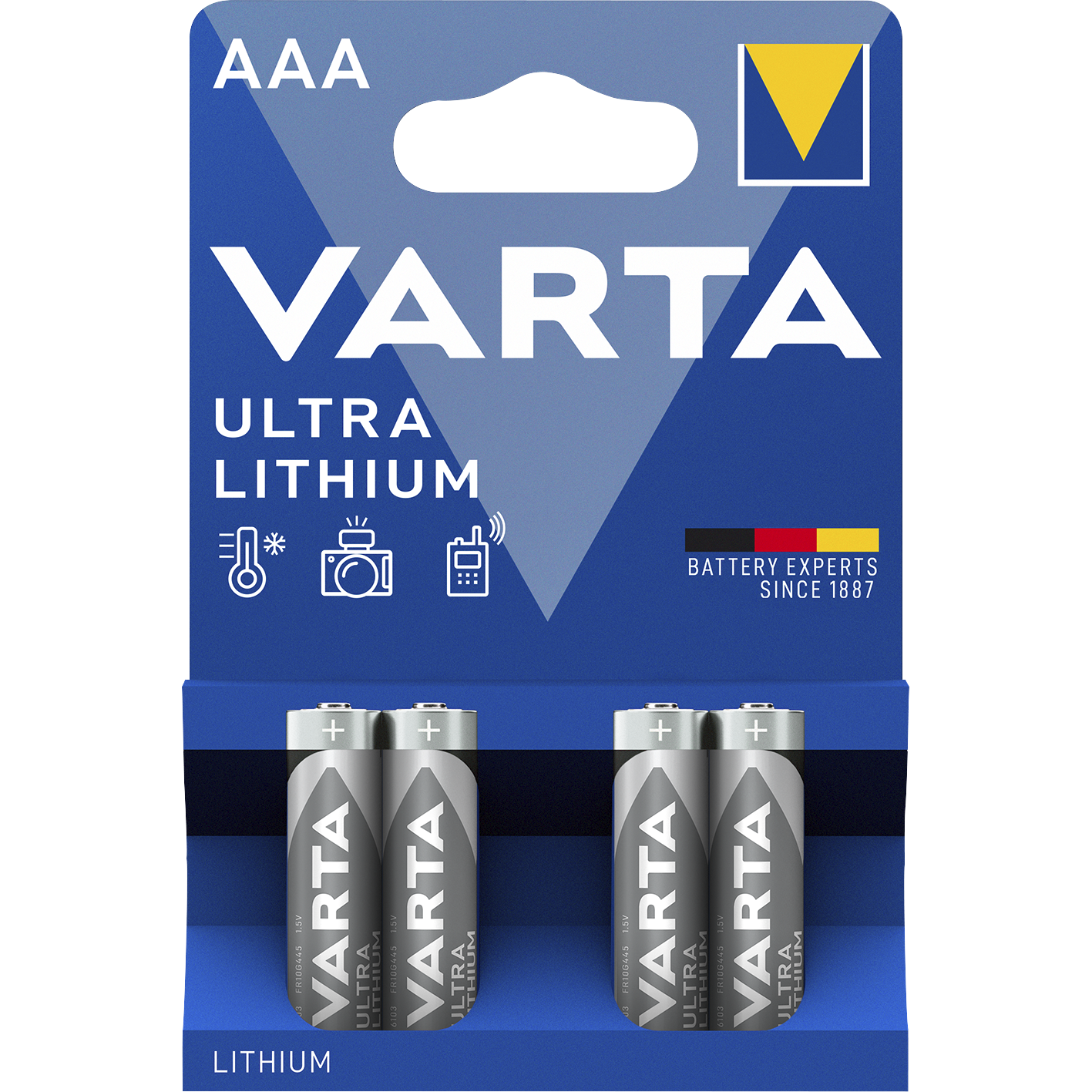 Micro-Batterie VARTA ''Professional'', Lithium, Typ AAA/FR03, 4er-Blister