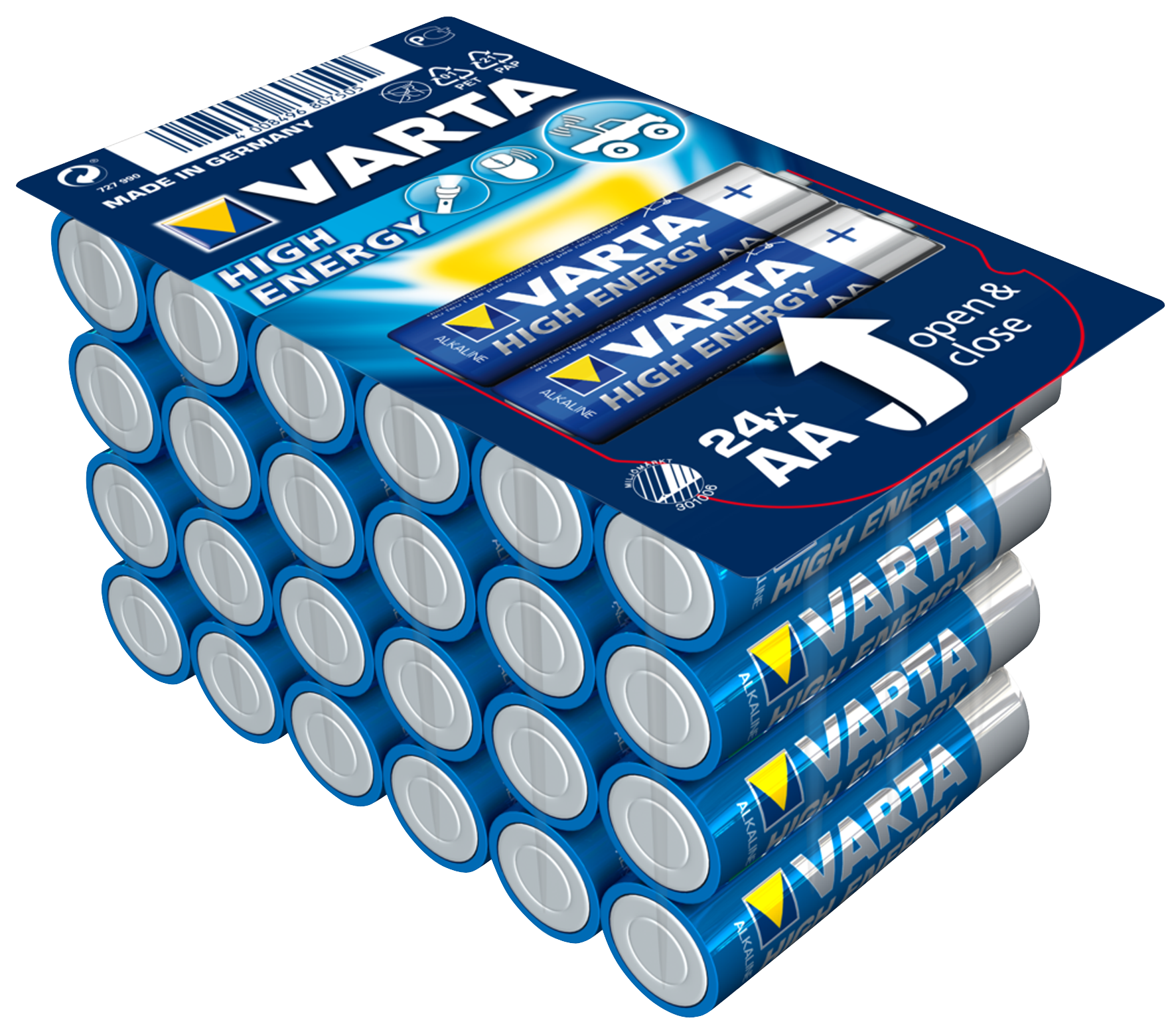 Mignon-Batterie VARTA ''HIGH ENERGY'' 1,5V, Typ AA/LR6, 24er-Haushaltspack