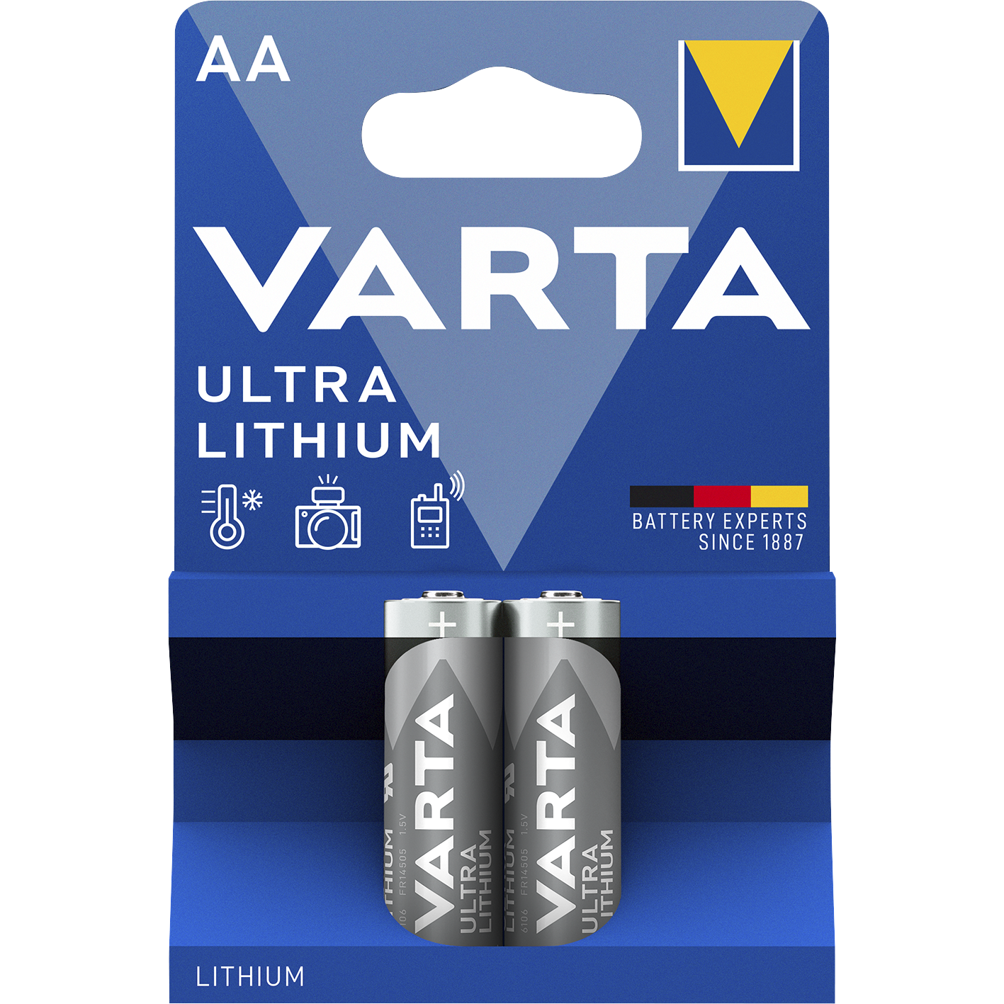 Mignon-Batterie VARTA ''Professional'', Lithium, Typ AA/FR06, 2er-Blister