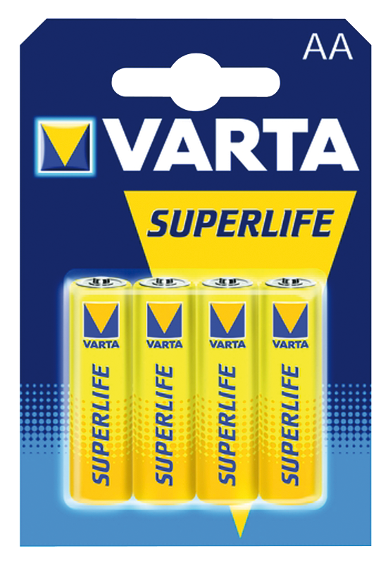 Mignon-Batterie VARTA ''Superlife'' Zink-Chlorid, Typ AA, 1,5V, 4er-Blister