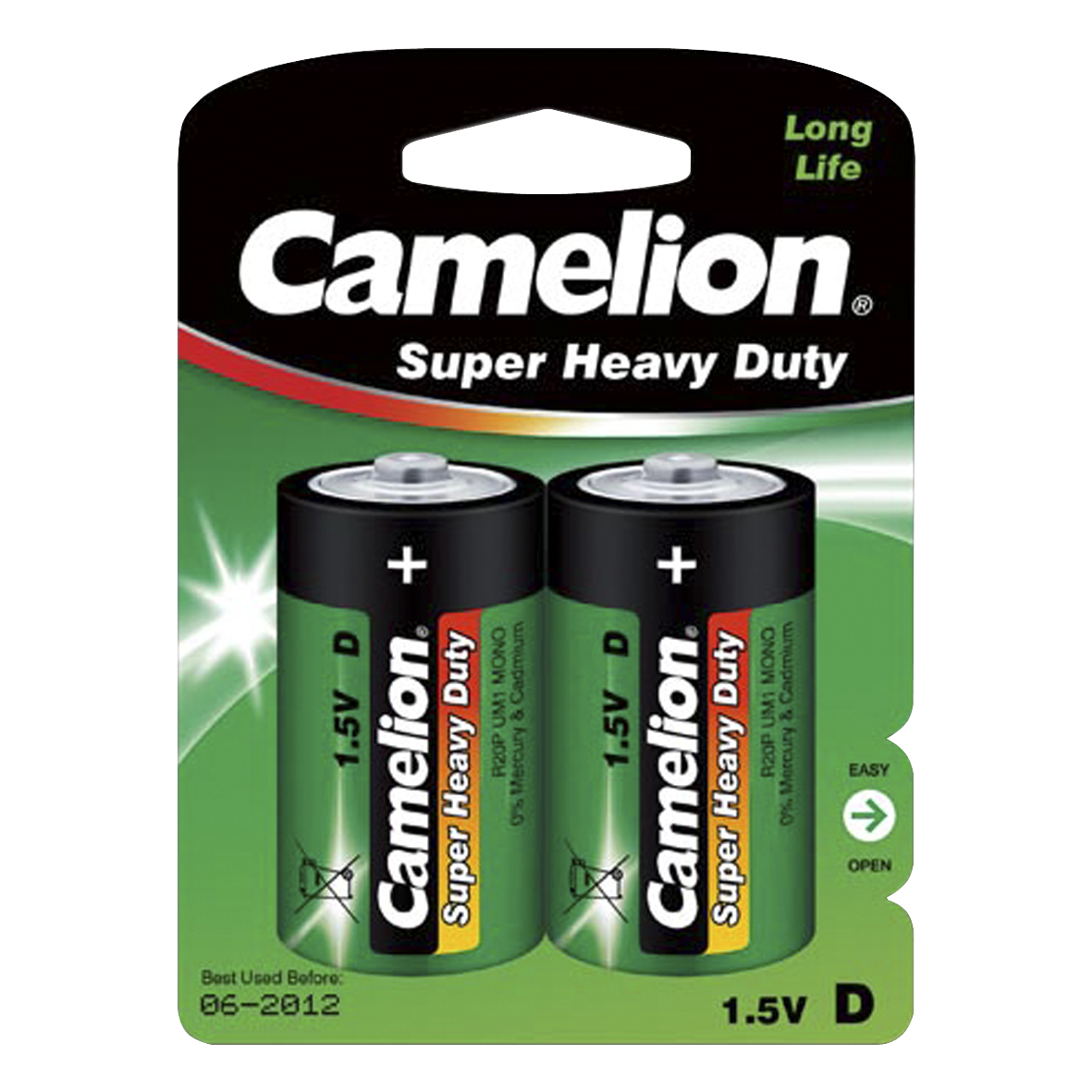 Mono-Batterie CAMELION Super Heavy Duty 1,5 V, Typ D, 2er-Blister