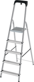 Stufenleiter aus Aluminium, mit Ablage, NV 1115 1x4