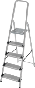 Stufenleiter aus Aluminium, mit Stufen à 130 mm, NV 1117 1х4