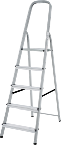 Stufenleiter aus Stahl, mit Stufen aus Aluminium, NV 1130 1x4