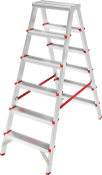 Stufenleiter aus Aluminium, beidseitig begehbar, max. Tragfähigkeit 225 kg, 2x6