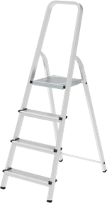 Stufenleiter aus Aluminium, einseitig begehbar, NV 1110 1x10