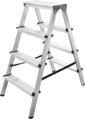 Stufenleiter aus Aluminium, beidseitig begehbar, NV 1120 2x2