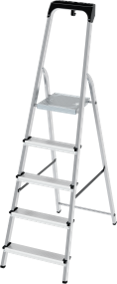 Stufenleiter aus Stahl, mit Stufen aus Aluminium, mit Ablage, NV 1135 1х4