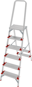 Stufenleiter aus Aluminium, einseitig begehbar, mit klappbarer Plattform, max. Tragfähigkeit 225 kg,  NV 5130 1x4