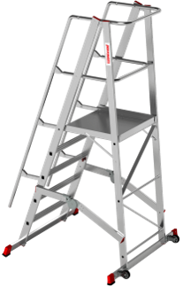 Stufenleiter, mobil, klappbar, mit Plattform, für den industriellen Einsatz, NV 554 1х6