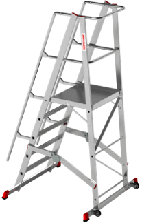 Stufenleiter, mobil, klappbar, mit Plattform, für den industriellen Einsatz, NV 554 1х11