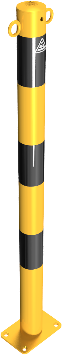 Absperrpfosten Stahlrohr Ø 60 x 2,5 mm gelb / schwarz