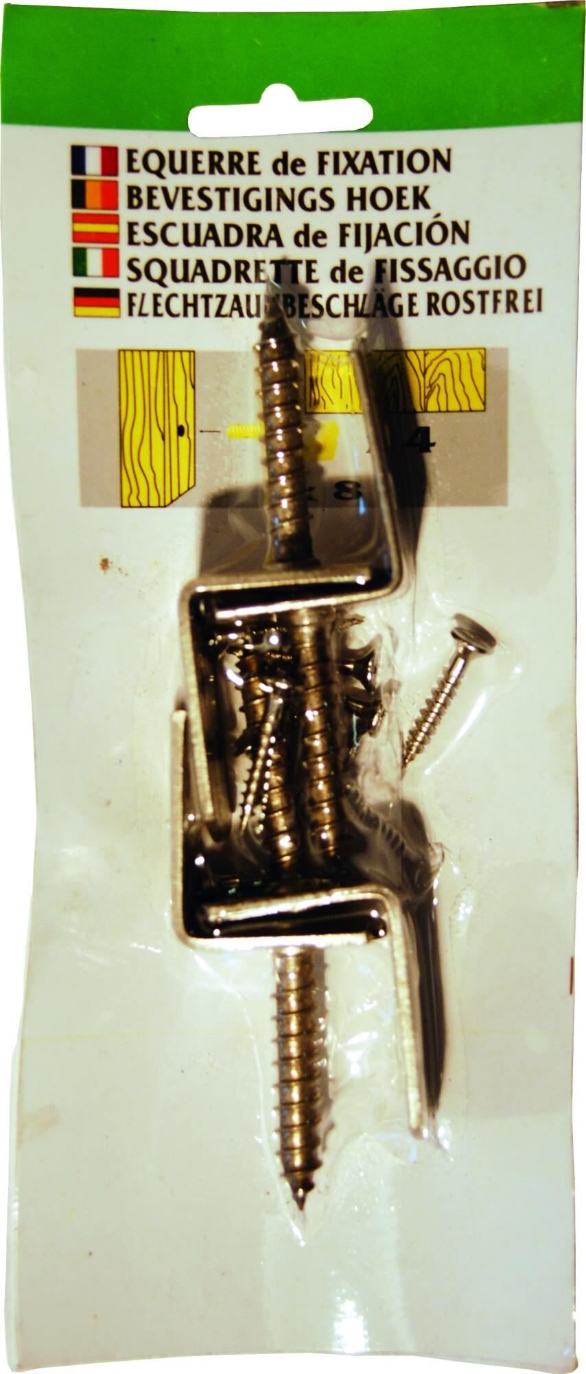 Winkelbeschlag V2A 4er-Karte. geblistert. mit Schrauben  # 1 Stück = 1x 4er-Karte #
