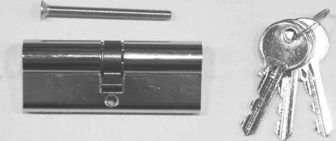 Profilzylinder 40/40 chromiert. mit 3 Schlüsseln