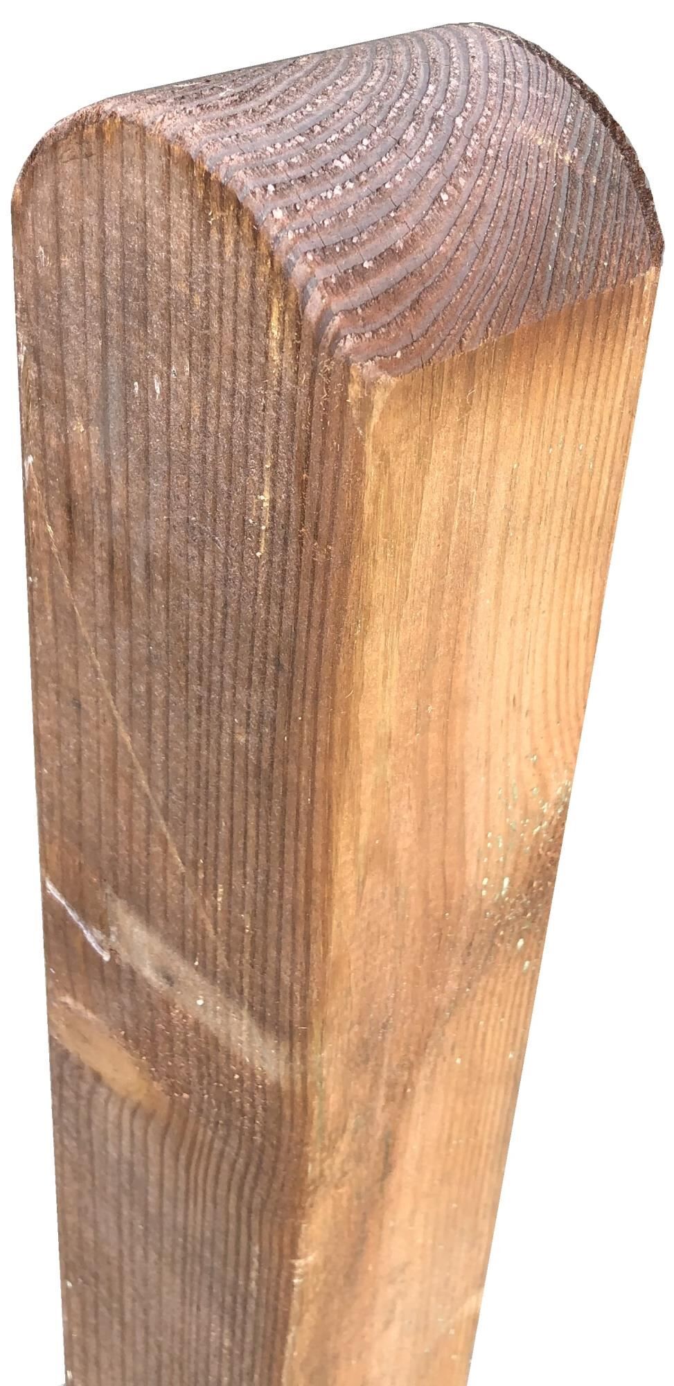 Pfosten BRAUN Kopf gerundet. 9 x 9 x 190 cm. allseitig glatt