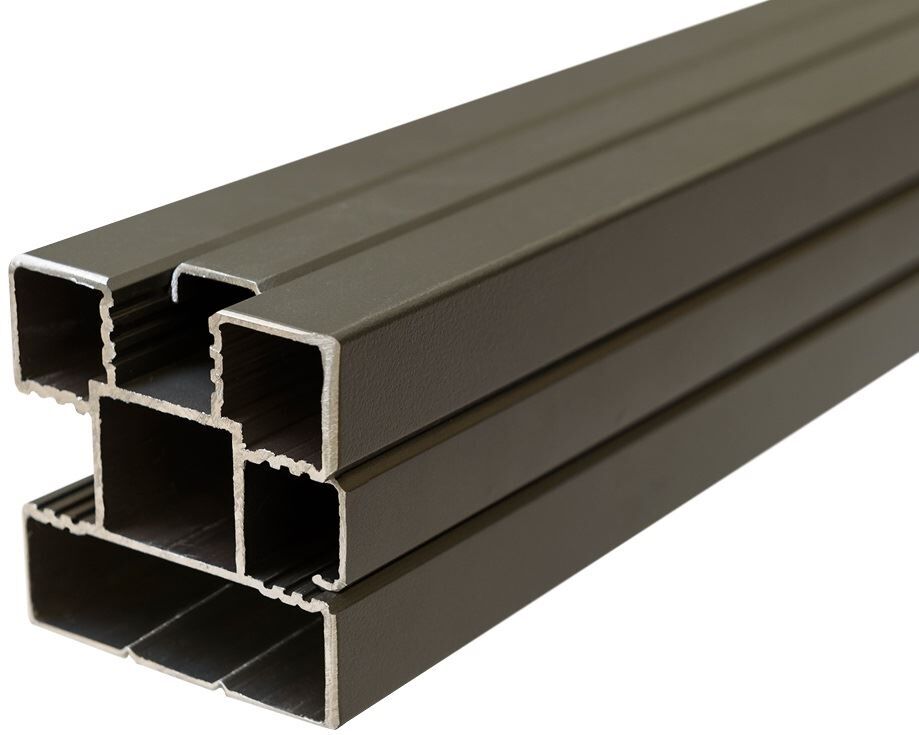 ECOSTECK-Pfosten Aluminium ANTHRAZIT. 68 x 68 x 1800 mm inkl. Abstandhalter. Schienen + Kappen ELZE. ELSKOP. WOLLBACH