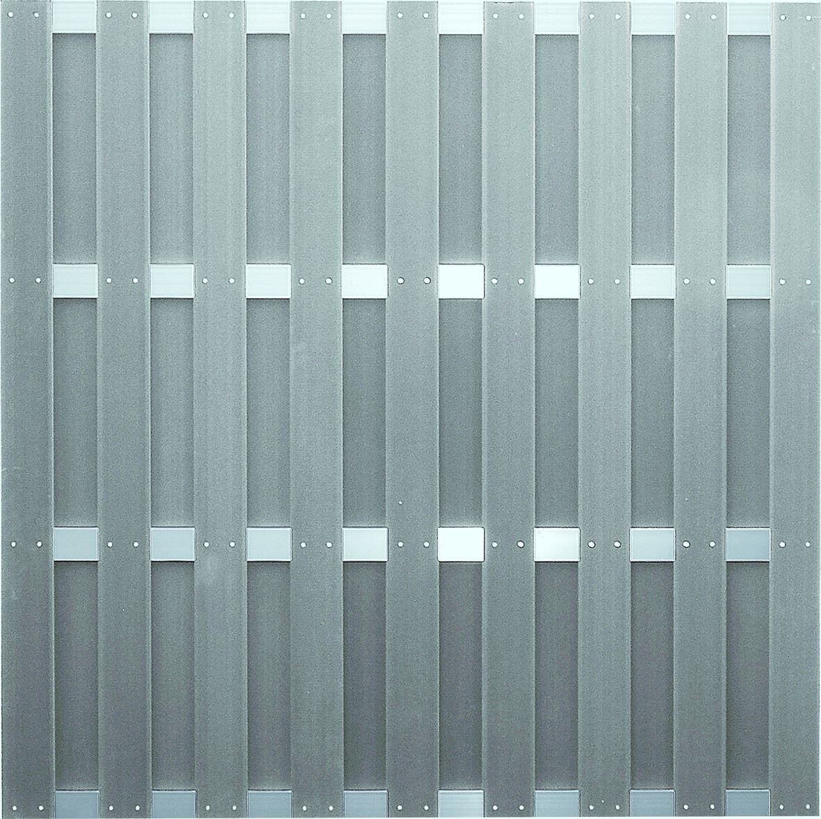 JINAN-Serie grau  180 x 180 cm. WPC-Bretterzaun Querriegel ALU anodisiert #08020190 GY
