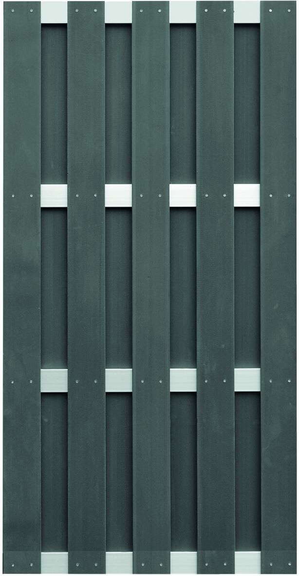 JINAN-Serie anthrazit 90 x 180 cm. WPC-Bretterzaun Querriegel ALU anodisiert