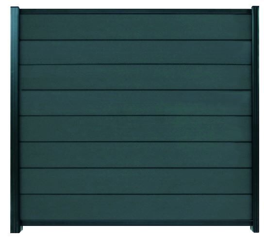 GOTLAND-Serie WPC-Steckzaunsystem Zaunset für ein Zaunfeld 180 x 175 cm Schiefergrau / ANTHRAZIT. kartonverpackt