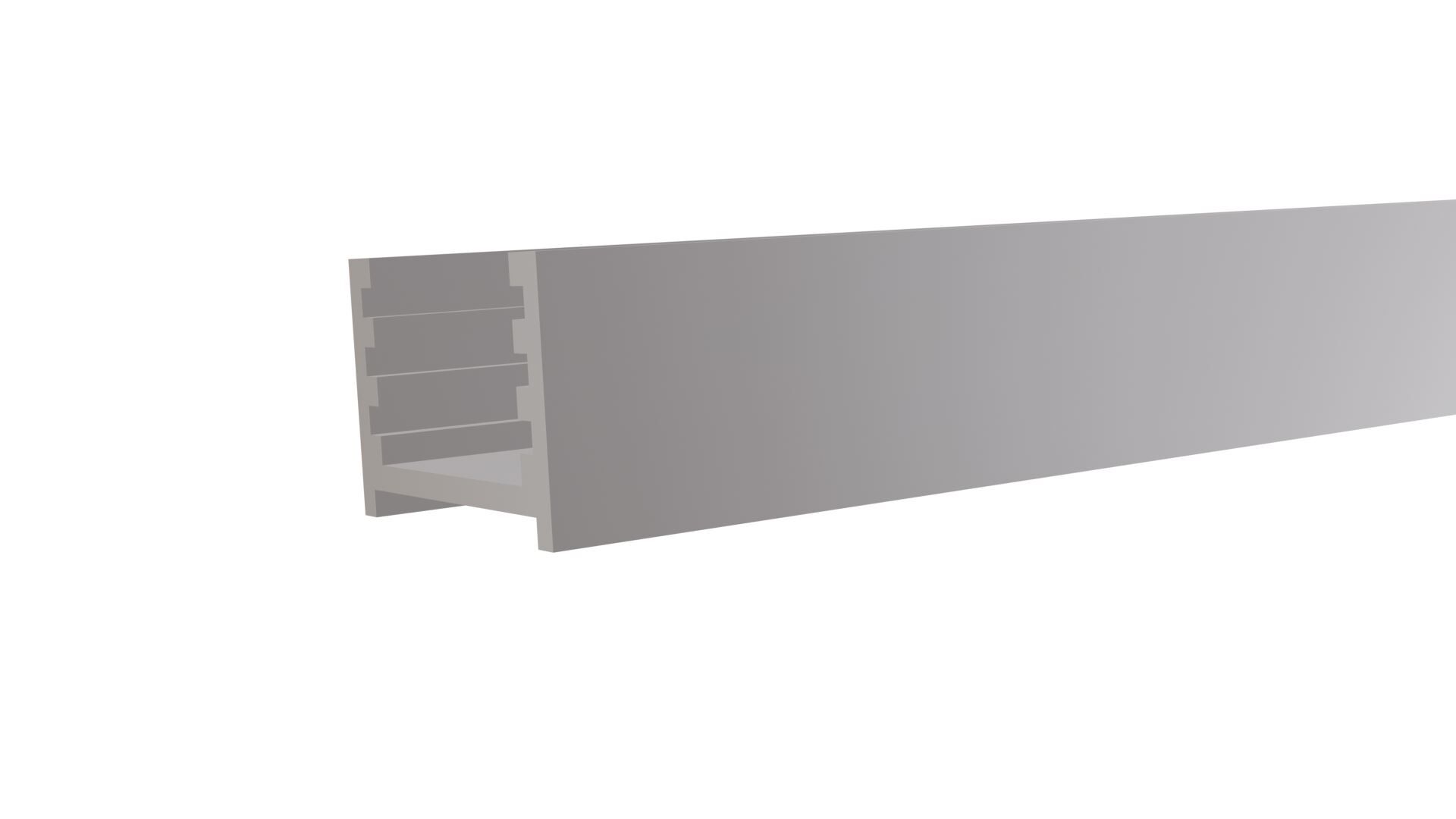 Aluminium-Wandprofil f. Steckzaunserien SILBER. 20 x 20 x 2000 mm.  inkl. Abstandhalter