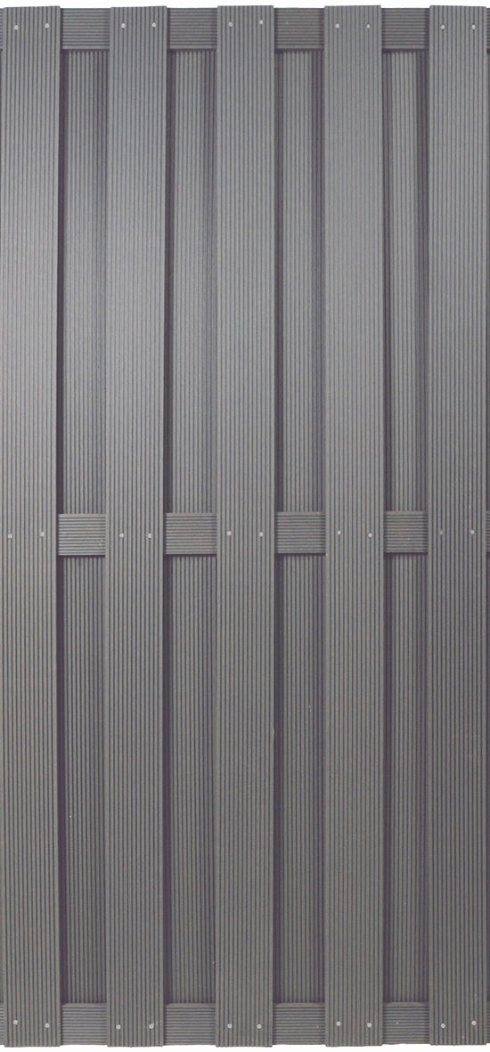 SHANGHAI-Serie silbergrau 90 x 180 cm. WPC-Bretterzaun