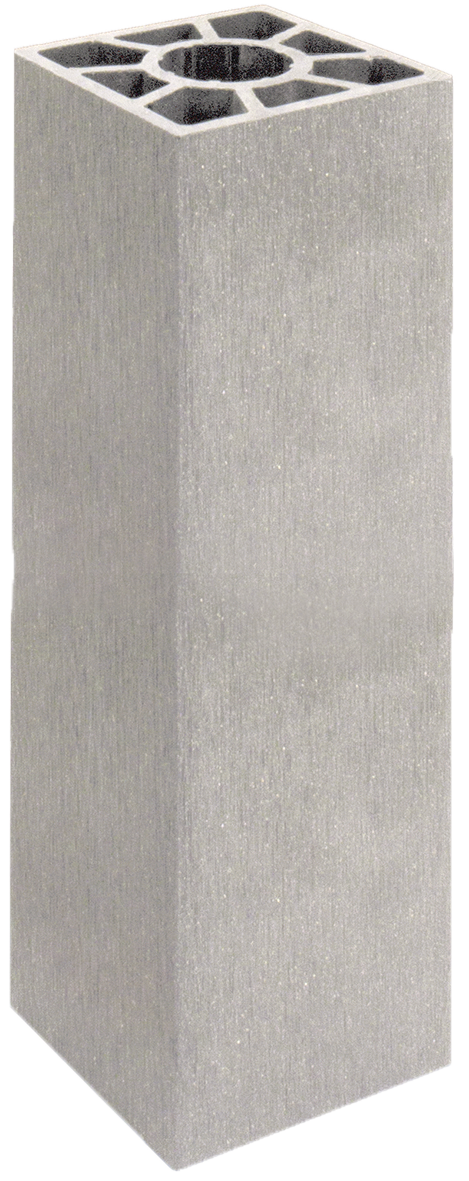 SHANGHAI-Serie Pfosten silbergrau 9 x 9 x 200 cm. WPC-Hohlkammerpfosten