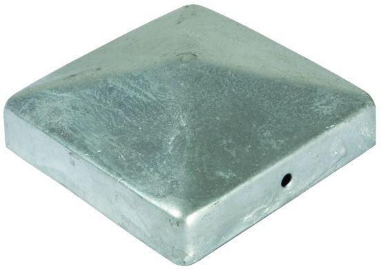 Pfostenabdeckung aus Metall. 9 x 9 cm Pyramide Feuerverzinkt