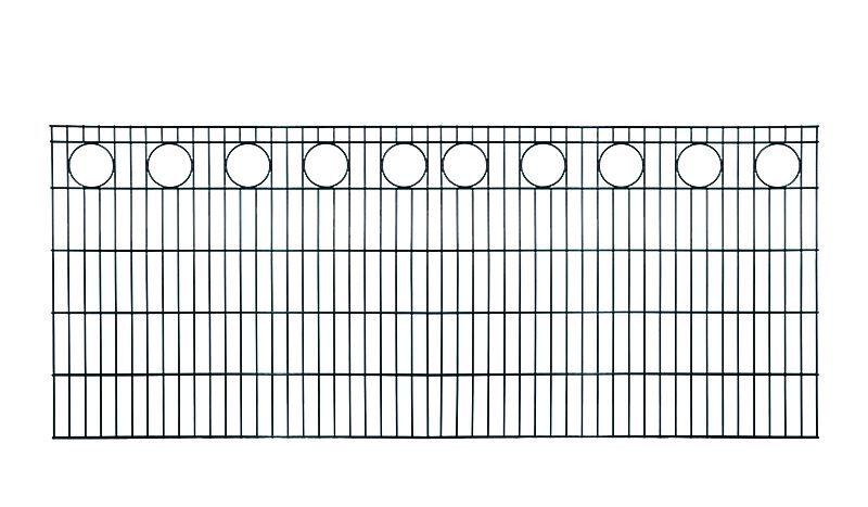 RONDO Schmuckzaun RAL 7016 anthrazit 2510 x 1200 mm. MW 200/50. Stäbe 6/5/6 mm fvz.