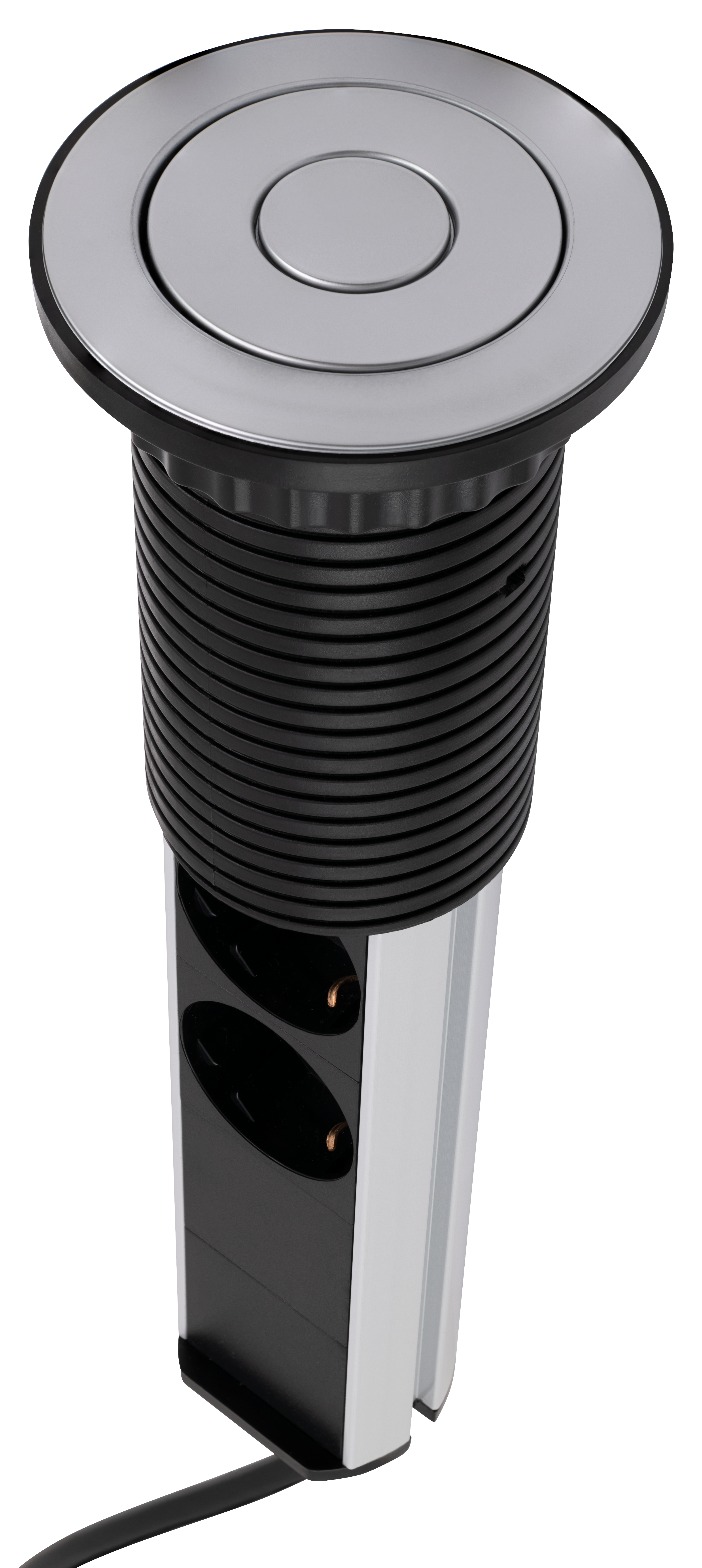 Tisch-Einbausteckdose McPower ''SK-03S'' 3x Steckdose, 2x USB, 2m Kabel