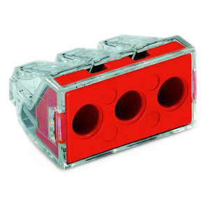 Verbindungsdosenklemme WAGO, ein- und mehrdrähtige Leiter, max. 6mm², rot